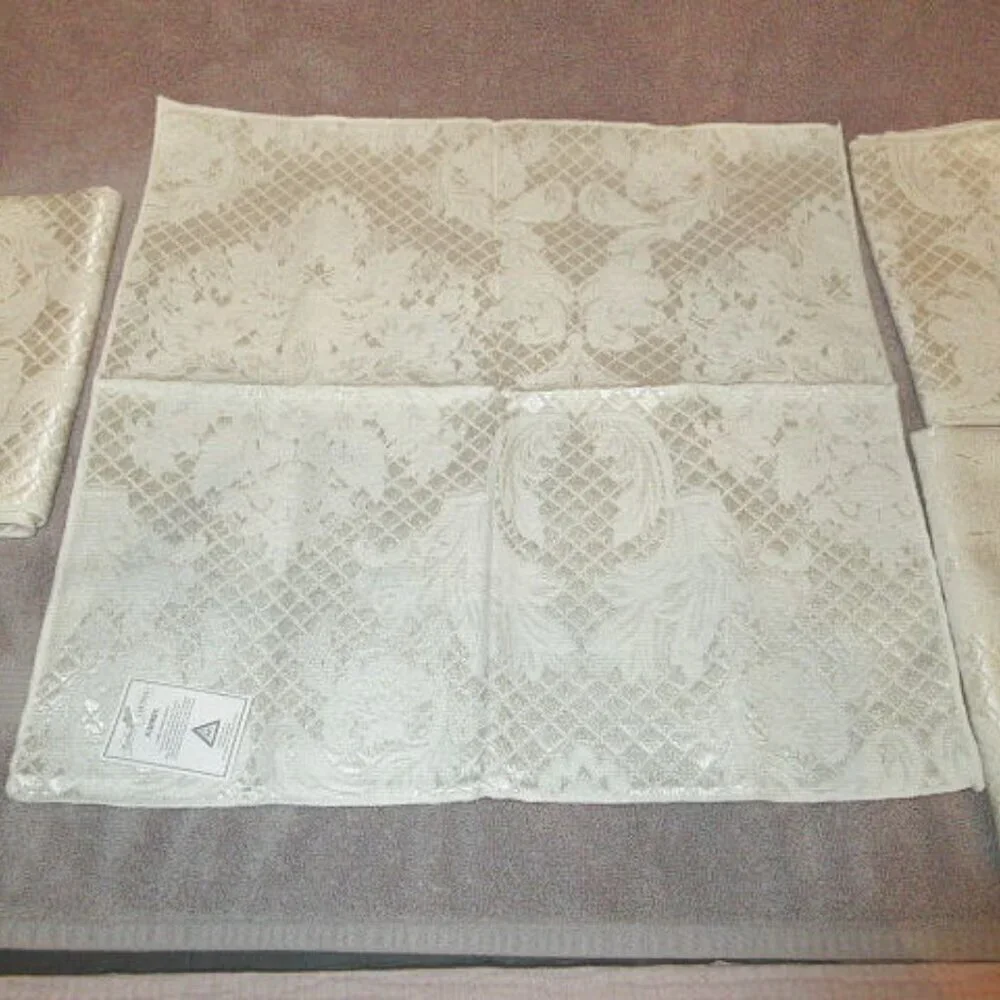 Vtg Beauvoir Floral Embroidered Napkins Set Of 4 Ivory Old Money Regency NEW